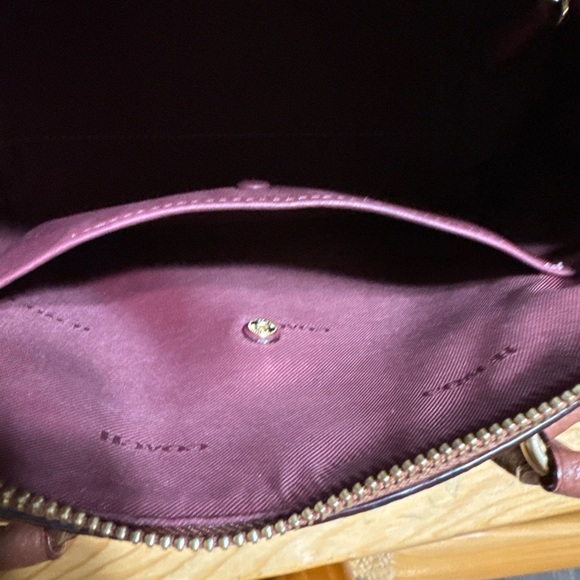 Coach Brown Leather Elise Satchel Purse Handbag Cognac Saddle Brown - Picture 8 of 16